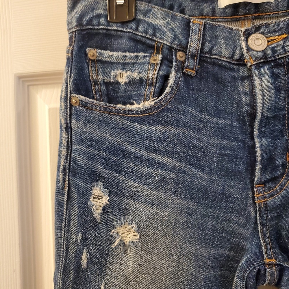 Moussy Vintage Jeans Women 26 Mid Rise Ankle Tapered Distressed Blue Chic Japan - Picture 4 of 16